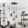 Soutinho Hanglamp, Kogellampje Duidelijk, Rookkleurig, 4-lichts