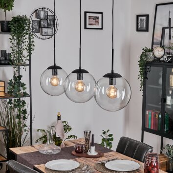 Gastor Hanglamp, Kogellampje Zwart, 3-lichts