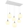 Globo Maxy Hanglamp Chroom, Wit, 6-lichts