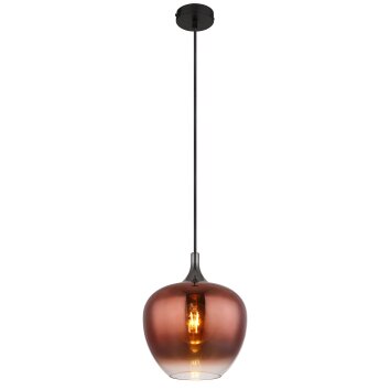 Globo Maxy Hanglamp Chroom, Zwart, 1-licht