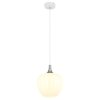 Globo Maxy Hanglamp Chroom, Wit, 1-licht