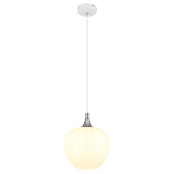 Globo Maxy Hanglamp Chroom, Wit, 1-licht