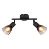 Globo Satella Plafondlamp, Plafondspot, Wandlamp, Muurspot Zwart, 2-lichts