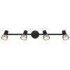 Globo Mason Plafondlamp, Plafondspot, Wandlamp, Muurspot Chroom, Zwart, 4-lichts