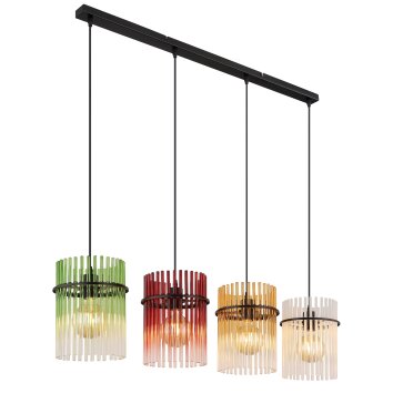 Globo Gorley Hanglamp Zwart, 4-lichts