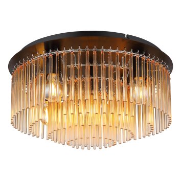 Globo Gorley Plafondlamp Chroom, Zwart, 5-lichts
