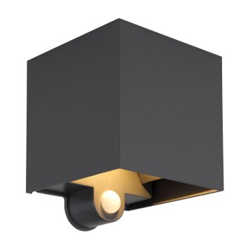 Globo Veronika Buitenlicht LED Antraciet, Zwart, 2-lichts, Bewegingsmelder