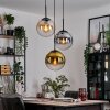 Gastor Hanglamp, Kogellampje Amber, Goud, Duidelijk, Rookkleurig, 3-lichts