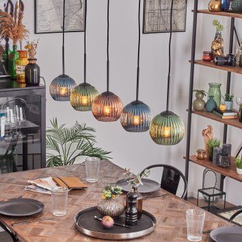 Koyoto Kogellampje, Hanglamp Zwart, 5-lichts