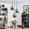 Gastor Hanglamp, Kogellampje Chroom, Rookkleurig, 3-lichts