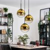 Gastor Hanglamp, Kogellampje 30 cm Goud, Duidelijk, 3-lichts