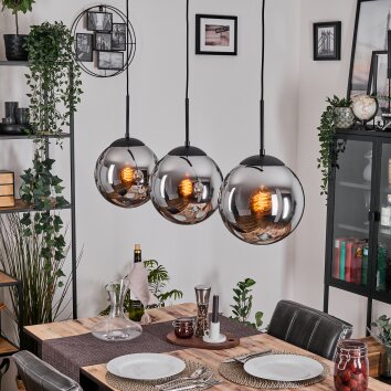 Gastor Hanglamp, Kogellampje Zwart, 3-lichts