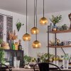 Koyoto Hanglamp, Kogellampje, Hanglamp 35 cm Goud, Duidelijk, 4-lichts