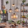 Koyoto Hanglamp, Kogellampje, Hanglamp Amber, Duidelijk, Rookkleurig, 4-lichts