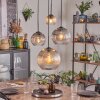 Koyoto Hanglamp, Kogellampje, Hanglamp Amber, Duidelijk, Rookkleurig, 4-lichts