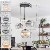Koyoto Hanglamp, Kogellampje, Hanglamp Amber, Duidelijk, Rookkleurig, 4-lichts