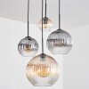 Koyoto Hanglamp, Kogellampje, Hanglamp Amber, Duidelijk, Rookkleurig, 4-lichts