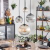 Koyoto Hanglamp, Kogellampje, Hanglamp Amber, Duidelijk, Rookkleurig, 4-lichts