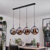 Gastor Hanglamp, Kogellampje, Hanglamp Chroom, Rookkleurig, 4-lichts