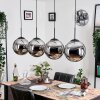 Gastor Hanglamp, Kogellampje, Hanglamp Chroom, Rookkleurig, 4-lichts