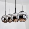 Gastor Hanglamp, Kogellampje, Hanglamp Chroom, Rookkleurig, 4-lichts