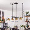 Koyoto Hanglamp, Kogellampje, Hanglamp Goud, Duidelijk, 4-lichts