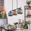 Koyoto Hanglamp, Kogellampje, Hanglamp Blauw, Groen, Koperkleurig, 3-lichts