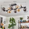 Gastor Plafondlamp, Kogellampje Amber, Duidelijk, Rookkleurig, 10-lichts