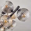 Koyoto Plafondlamp, Kogellampje Amber, Duidelijk, Rookkleurig, 10-lichts