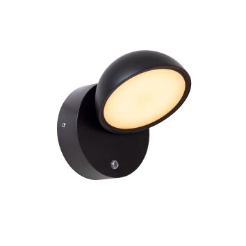 Lucide FINN Wandlamp voor buiten LED Zwart, 1-licht