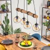 Koyoto Hanglamp, Kogellampje, Hanglamp Natuurlijke kleuren, Zwart, 4-lichts