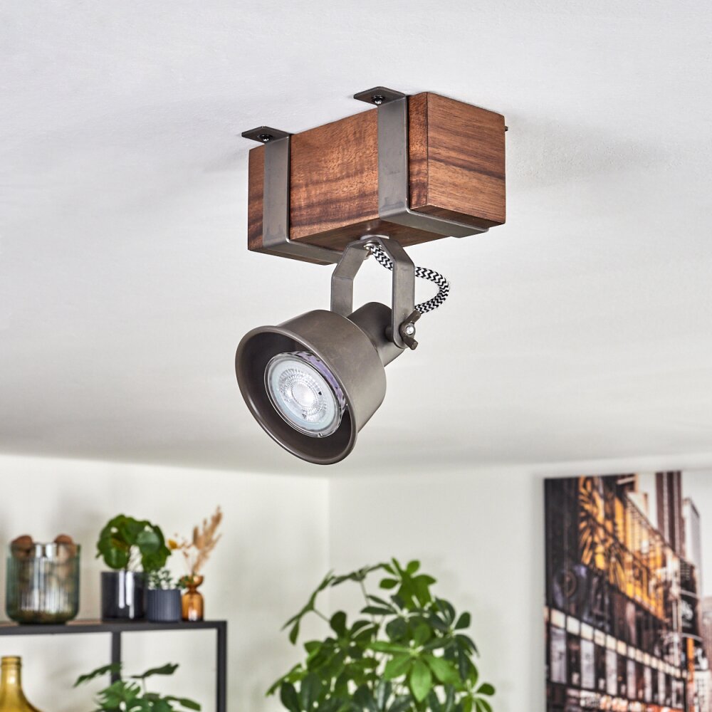 Industriële wandlamp zwart met hout - Gallow Industriële wandlamp zwart met hout - Gallow
