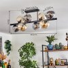 Gastor Plafondlamp, Kogellampje Amber, Duidelijk, Rookkleurig, 8-lichts