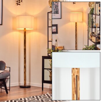 Bassagoda Staande lamp Natuurlijke kleuren, Zwart, 1-licht