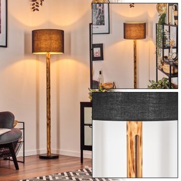 Bassagoda Staande lamp Natuurlijke kleuren, Zwart, 1-licht