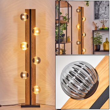 Chehalis Kogellampje, Staande lamp Natuurlijke kleuren, Zwart, 6-lichts