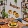 Koyoto Hanglamp, Kogellampje, Hanglamp Goud, Duidelijk, 3-lichts