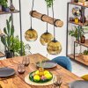 Koyoto Hanglamp, Kogellampje, Hanglamp Goud, Duidelijk, 3-lichts