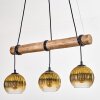 Koyoto Hanglamp, Kogellampje, Hanglamp Natuurlijke kleuren, Zwart, 3-lichts
