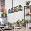 Koyoto Hanglamp, Kogellampje, Hanglamp Blauw, Groen, Koperkleurig, 4-lichts