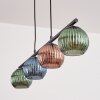 Koyoto Hanglamp, Kogellampje, Hanglamp Blauw, Groen, Koperkleurig, 4-lichts