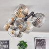 Koyoto Plafondlamp, Kogellampje Amber, Duidelijk, Rookkleurig, 10-lichts