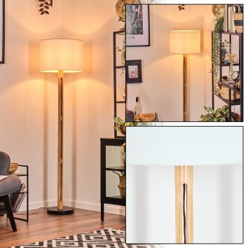 Bassagoda Staande lamp Natuurlijke kleuren, Zwart, 1-licht