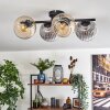 Gastor Plafondlamp, Kogellampje Amber, Duidelijk, Rookkleurig, 4-lichts