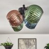 Koyoto Plafondlamp, Kogellampje Blauw, Groen, Koperkleurig, 4-lichts