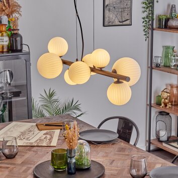 Chehalis Hanglamp, Kogellampje, Hanglamp Wit, 8-lichts