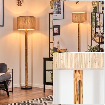 Bongal Staande lamp Natuurlijke kleuren, Zwart, 1-licht