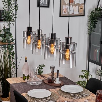 Hasvik Hanglamp, Hanglamp Duidelijk, Rookkleurig, 4-lichts