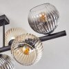 Koyoto Plafondlamp, Kogellampje Amber, Duidelijk, Rookkleurig, 8-lichts