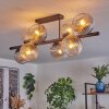 Koyoto Plafondlamp, Kogellampje Amber, Duidelijk, Rookkleurig, 8-lichts